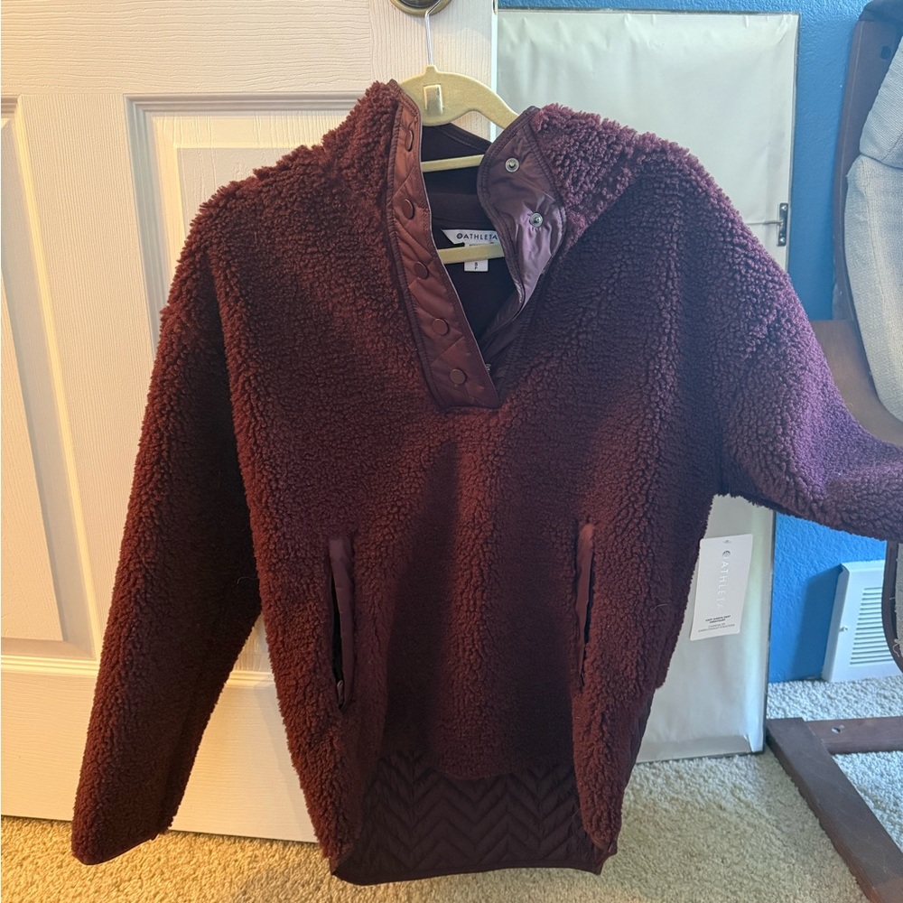 Athleta Cozy Sherpa Snap Sweatshirt NWT (New with Tags)